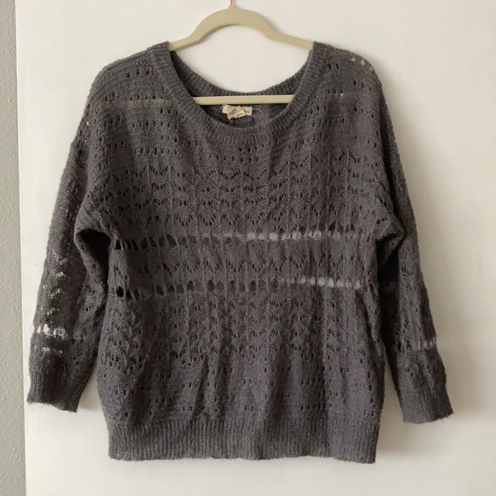Gray knit sweater